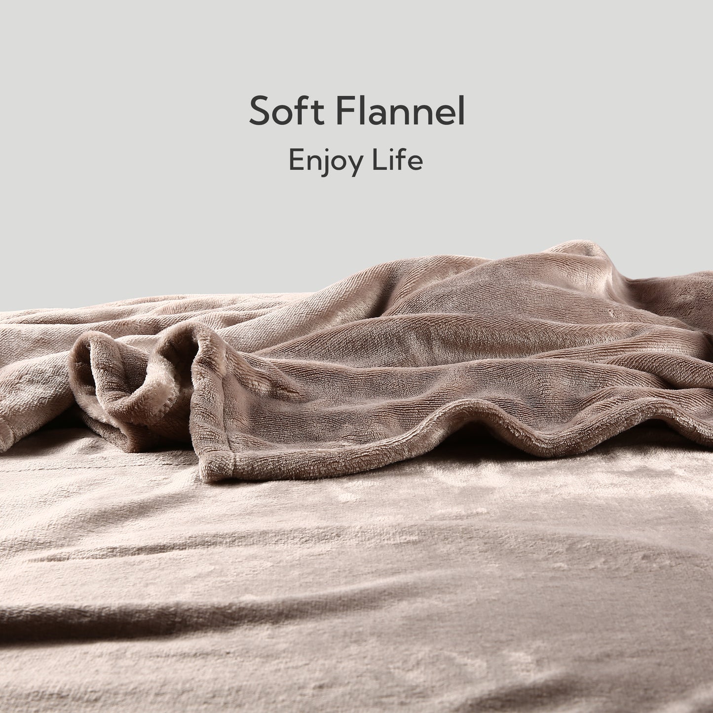 SUNNY HEAT Electric Heated Blanket Full Size 72" x 84" Soft Flannel with 4 Levels Heating & 10Hs Auto off, Machine Washable, Linen