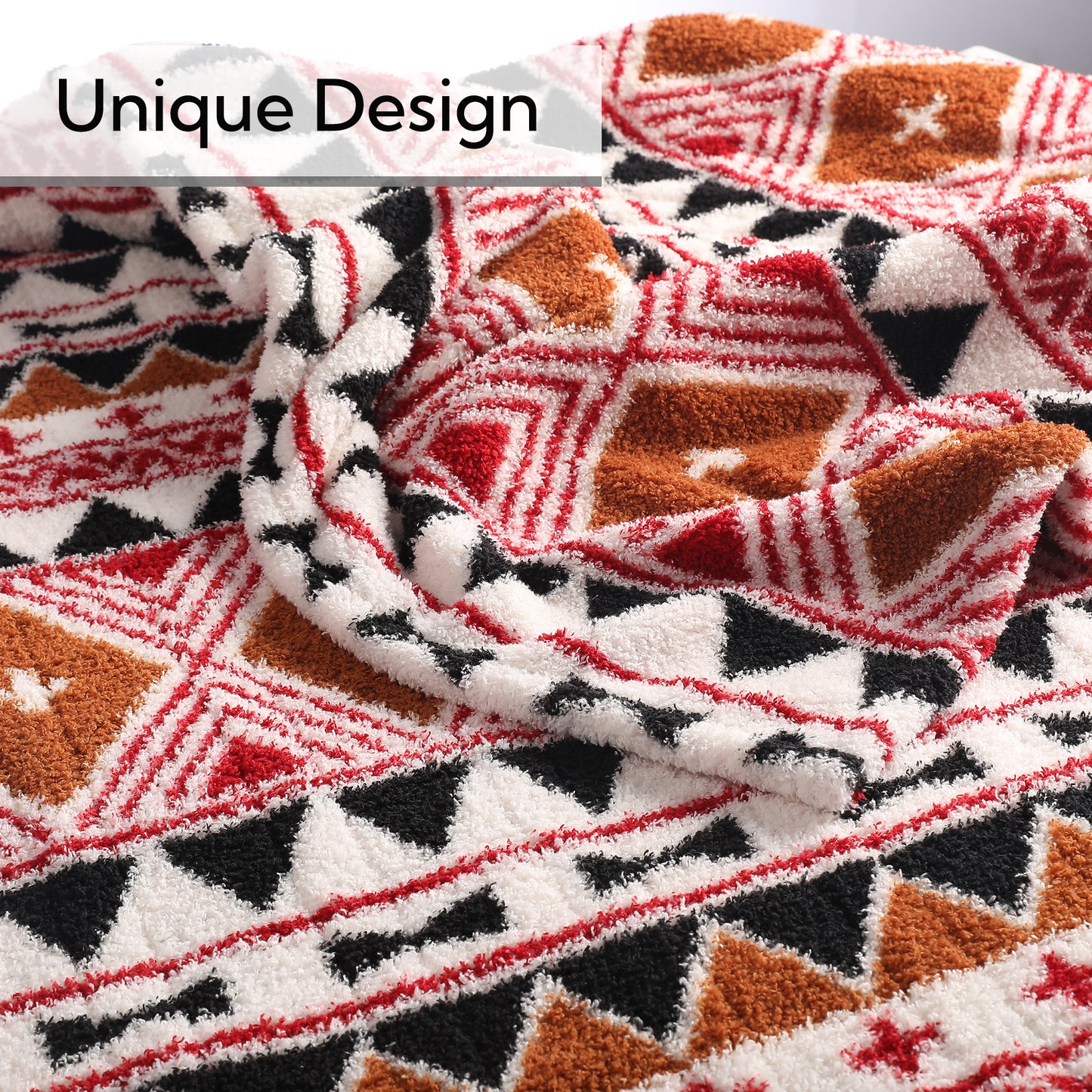 SUNNY HEAT Electric Heated Blanket Throw size 50''x60'' Warm Machine Washable- Multi‑color