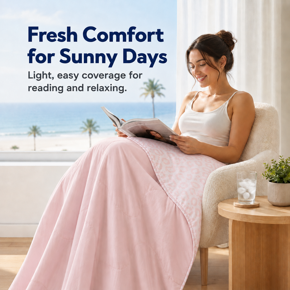 SUNNY HEAT Cooling Summer Comforter Twin Size 60"x80", Cooling Blanket for Hot Sleepers, Lightweight Breathable Double-Sided Quilt, Leopard Ice Pink