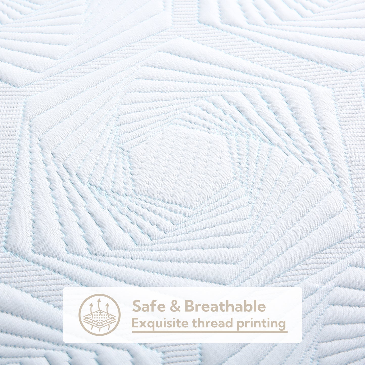 SUNNY HEAT Electric Mattress Pad King Size with Dual Control 4 Heat Setting 10H Auto-off, Hexagon White