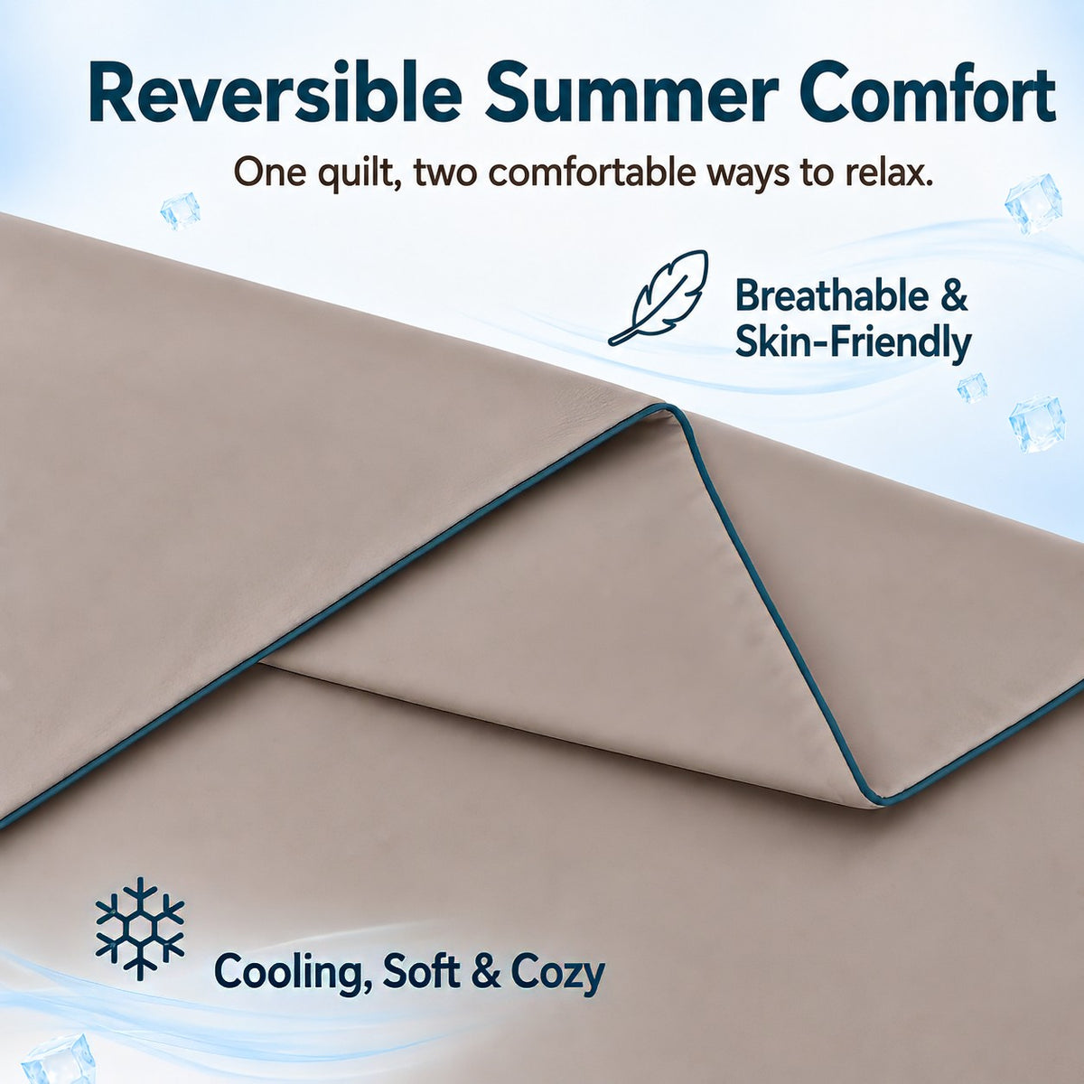 SUNNY HEAT Twin Cooling Comforter for Hot Sleepers, Double-Sided Cooling Blanket for Summer, Breathable Lightweight Bedding, Cocoa Brown, 60"x80"