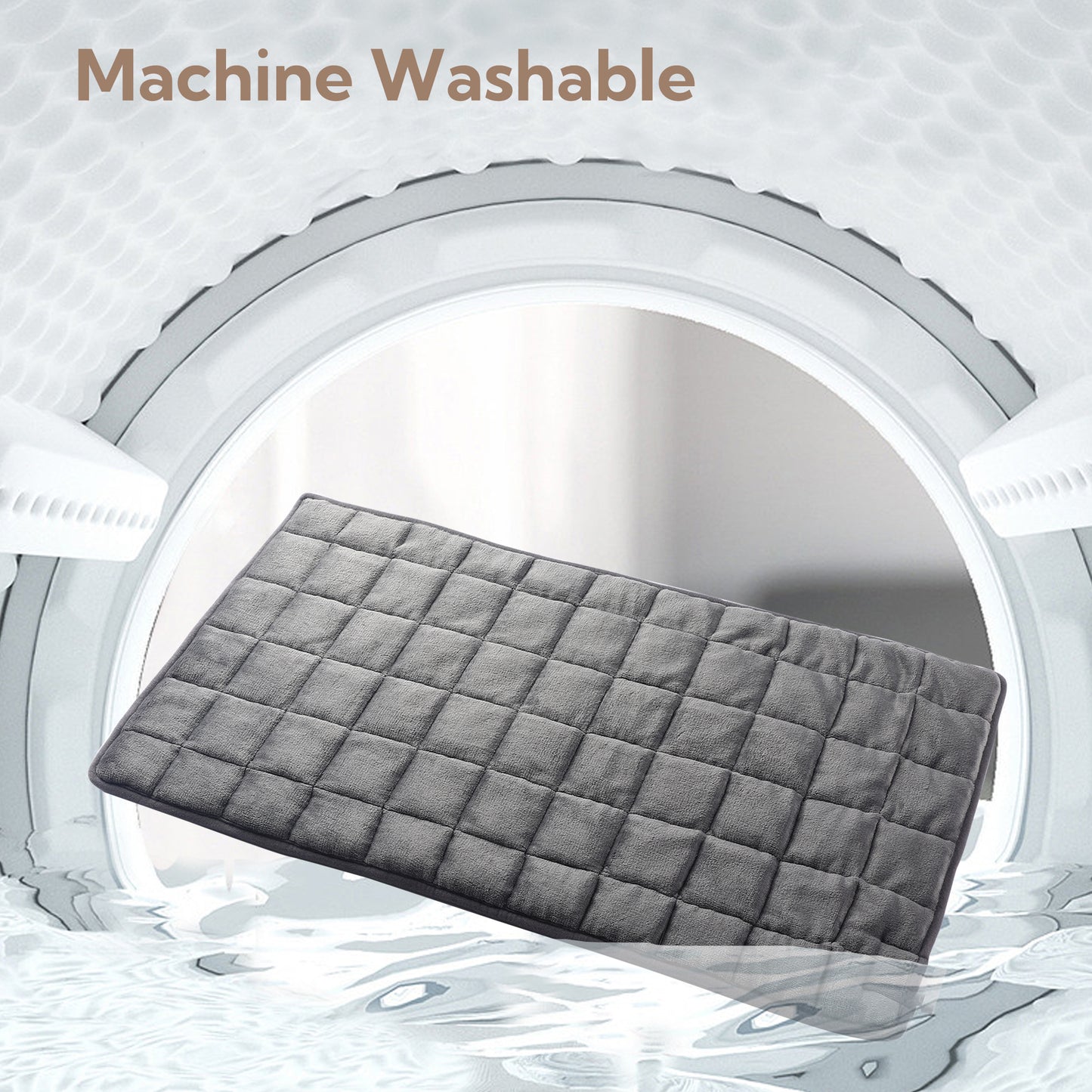 SUNNY HEAT Weighted Checkerboard Soft Flannel Electric Heating Pad - 18x33 inches Gray, Relieve Body Aches (1 Piece)