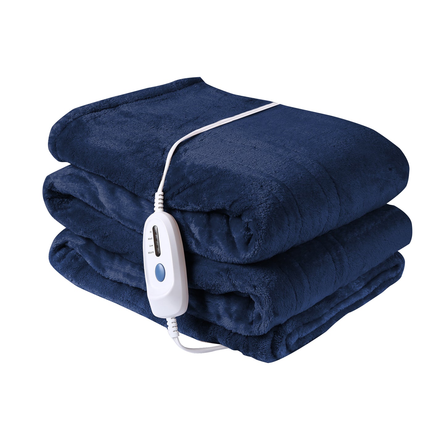 Electric Heated Blanket 50'' x 60'', Soft and Lightweight Plush Double-Sided Flannel Electric Blanket, Navy