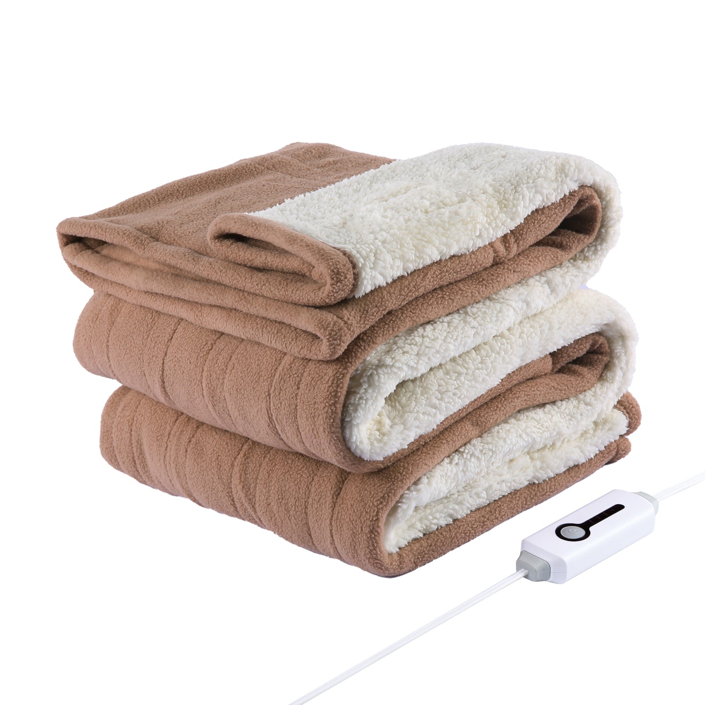 Electric Heated Blanket 50'' x 60'', Soft and Comfortable Sherpa Electric Blanket, Linen