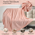 SUNNY HEAT Soft Flannel Blanket Super Warm & Comfortable Bed Blanket Queen Size, Nude Pink