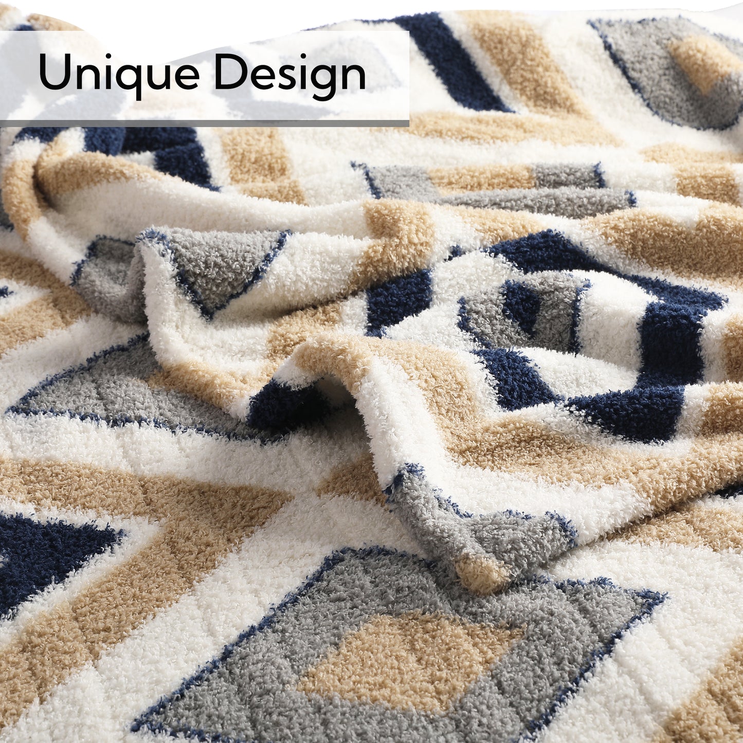 SUNNY HEAT Electric Heated Blanket Throw size 50''x60'' Warm Machine Washable- Afghani style