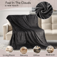 SUNNY HEAT Soft Flannel Blanket Super Warm & Comfortable Bed Blanket Queen Size, Dark Grey