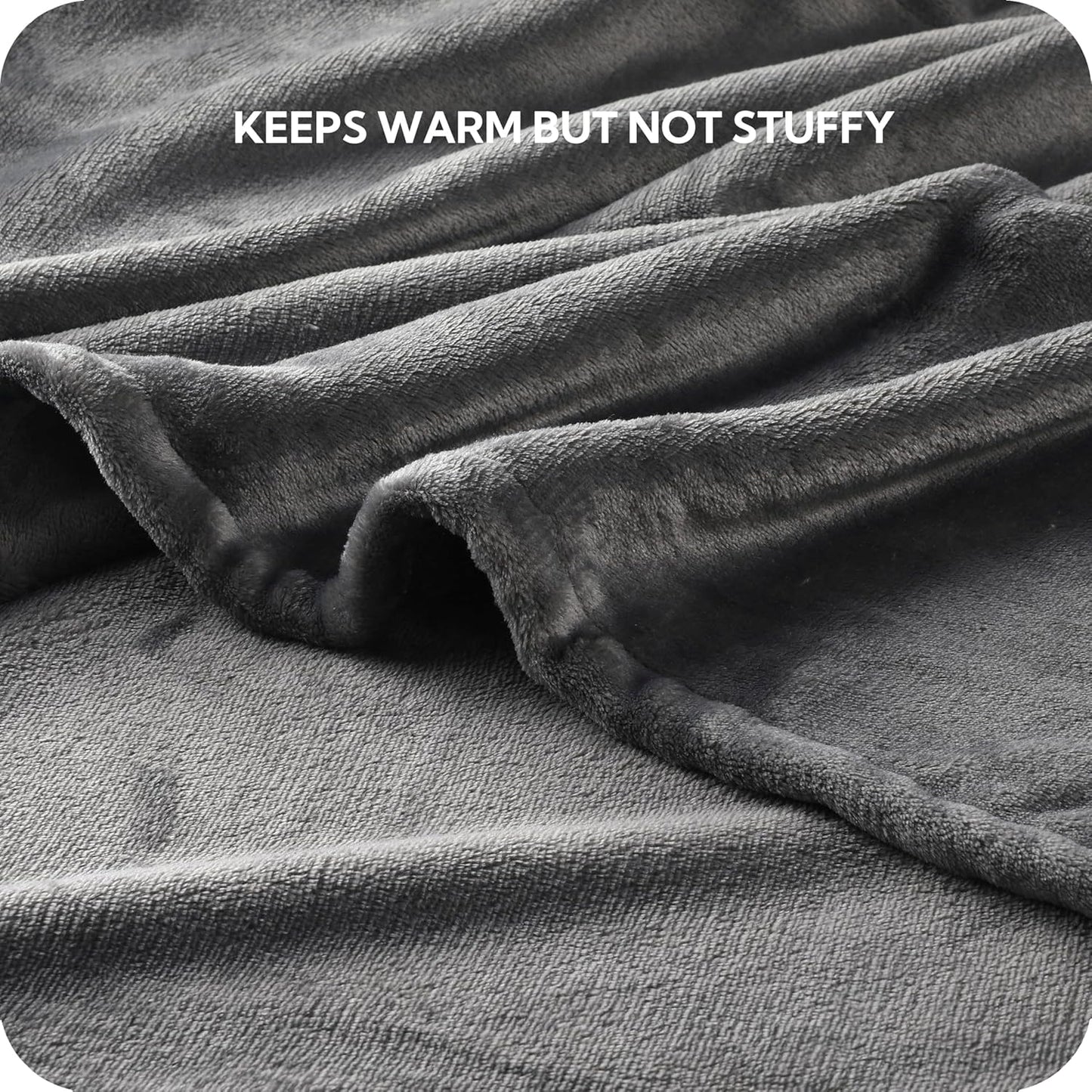 SUNNY HEAT Electric Heated Blanket Flannel 72" x 84" Full Size-4 Heating Settings &amp; 10 Hours Auto Off, Warm Machine Washable- Light Gray