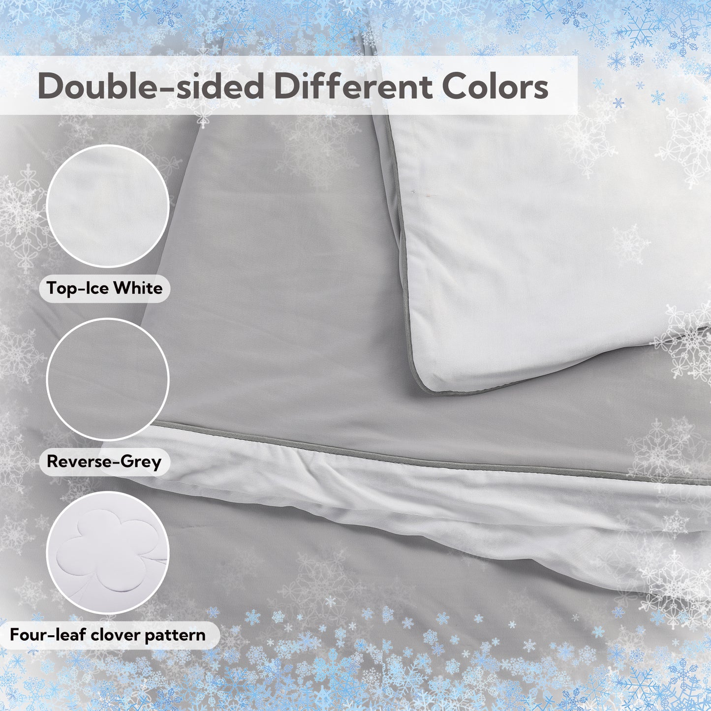 SUNNY HEAT Cooling Summer Comforter Twin Size 60"x80", Cooling Blanket for Hot Sleepers, Lightweight Breathable Double-Sided Quilt, White & Gray
