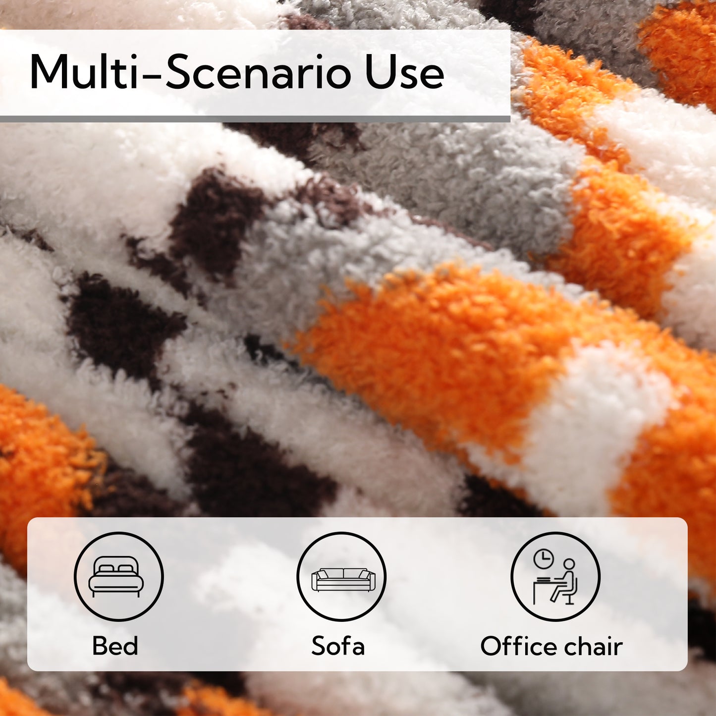 SUNNY HEAT Electric Heated Blanket Throw size 50''x60'' Warm Machine Washable- Multi‑color Plaid