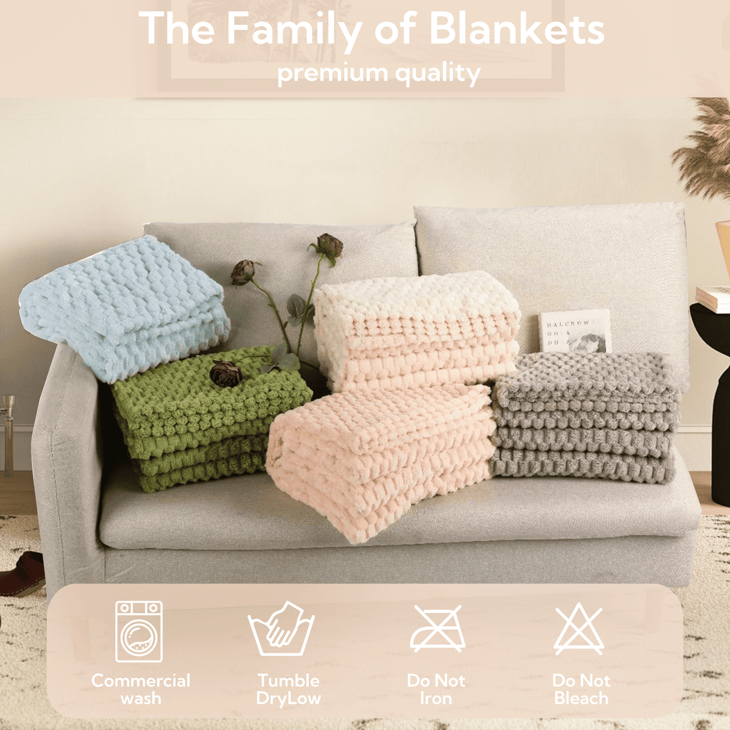 SUNNY HEAT Flannel Blanket Twin Size Luxury Bed Blanket, Summer Lightweight All-Season Comfort, Skin Friendly, White