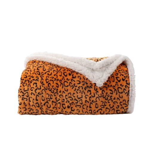 SUNNY HEAT Heated Electric Blanket Full Size 72'' x 84'' 6 Heating Levels & 1-10 Hours Auto Off , Leopard Black & Yellow