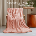SUNNY HEAT Soft Flannel Blanket Super Warm & Comfortable Bed Blanket Queen Size, Nude Pink