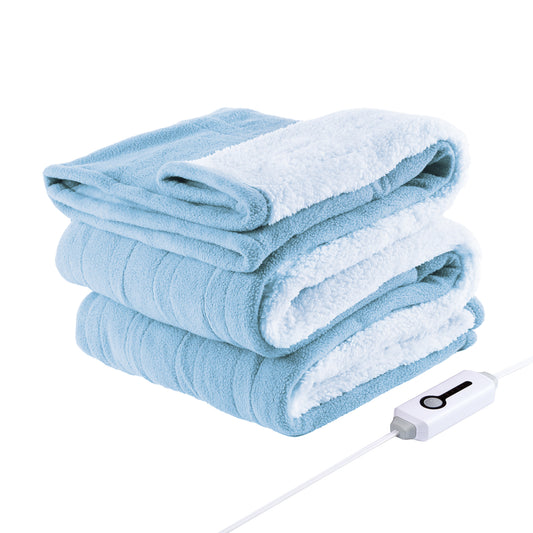 Electric Heated Blanket 50'' x 60'', Soft and Comfortable Sherpa Electric Blanket, Sky Blue