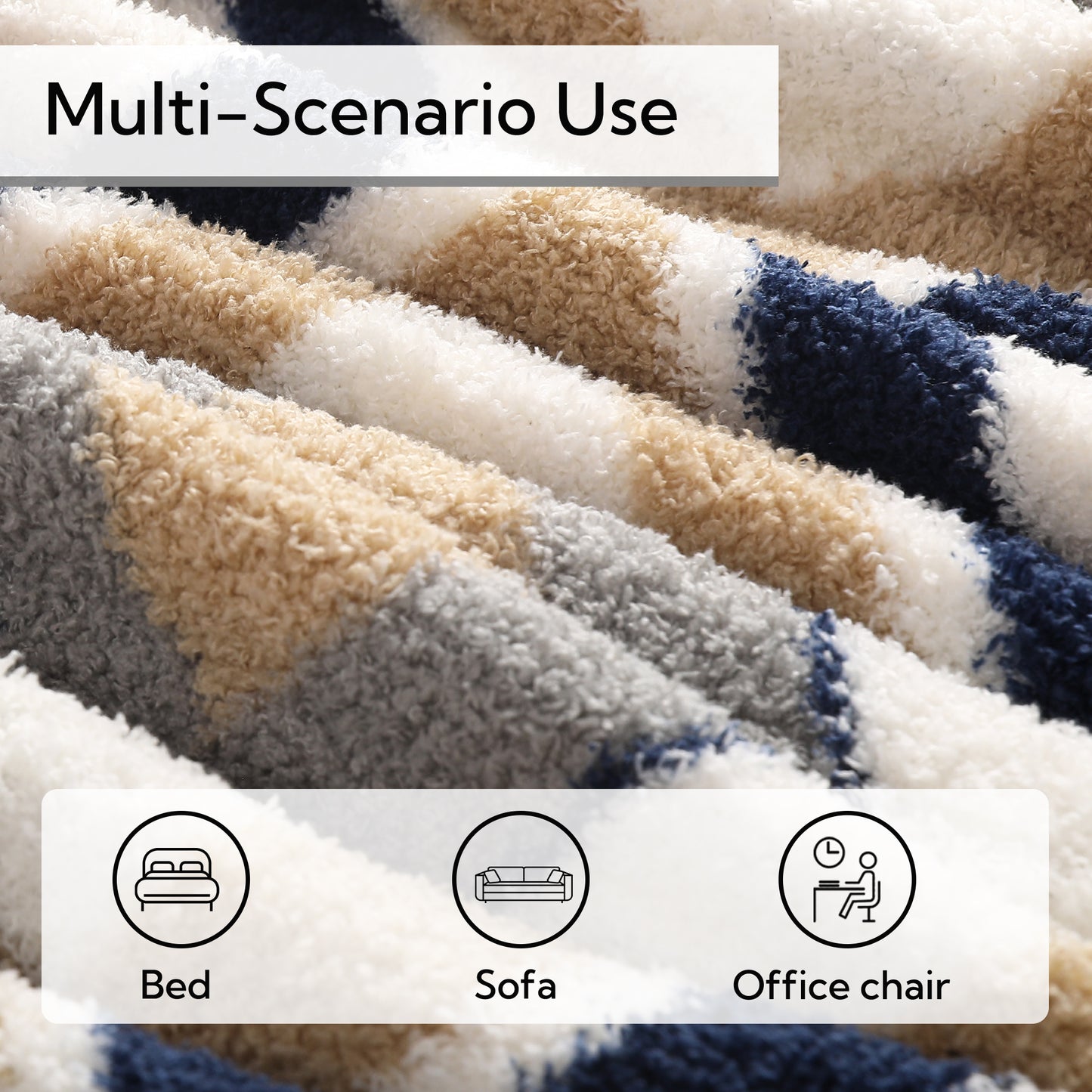 SUNNY HEAT Electric Heated Blanket Throw size 50''x60'' Warm Machine Washable- Afghani style