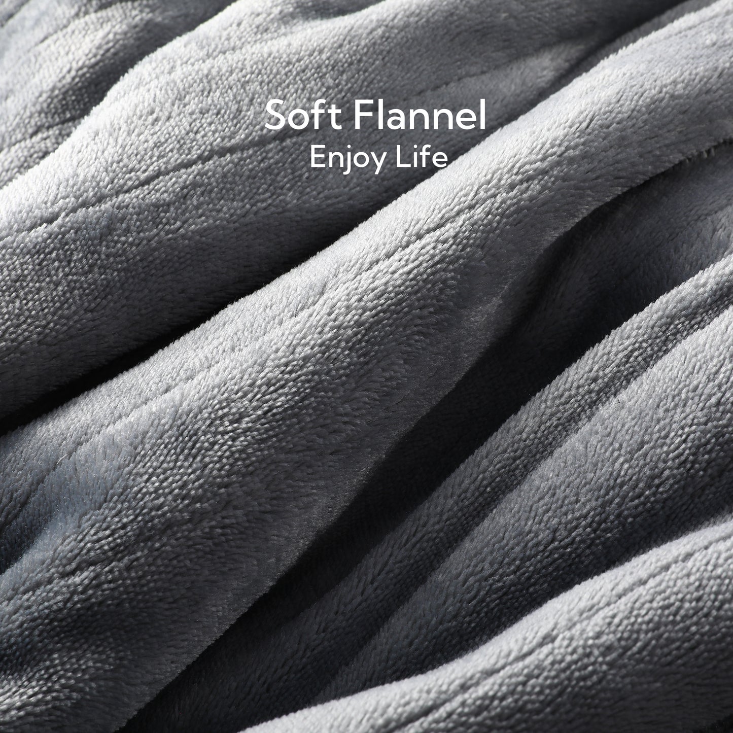 SUNNY HEAT Electric Heated Blanket Twin Size 62" x 84" Soft Flannel with 5 Levels Heating & 10Hs Auto off, Machine Washable, Light Gray