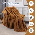 SUNNY HEAT Sherpa Blanket Queen Size 60''x80'' All-Season Lightweight Ultra Soft Bed Blanket Couch, Bed, Sofa, Travel Use, Gift, Light Coffee