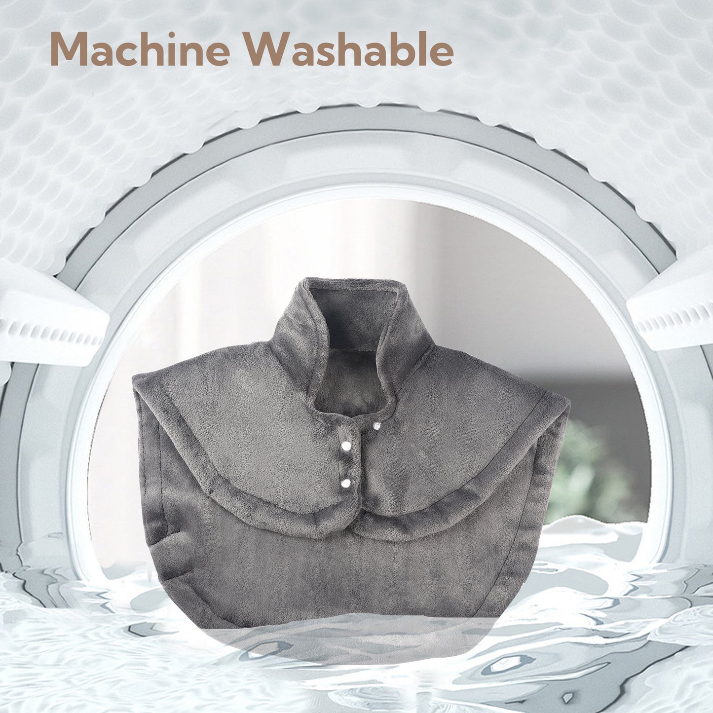 SUNNY HEAT Soft Flannel Shoulder Heating Pad 24x27 inches Gray - Electric Neck & Shoulder Pain Relief (1 Piece)