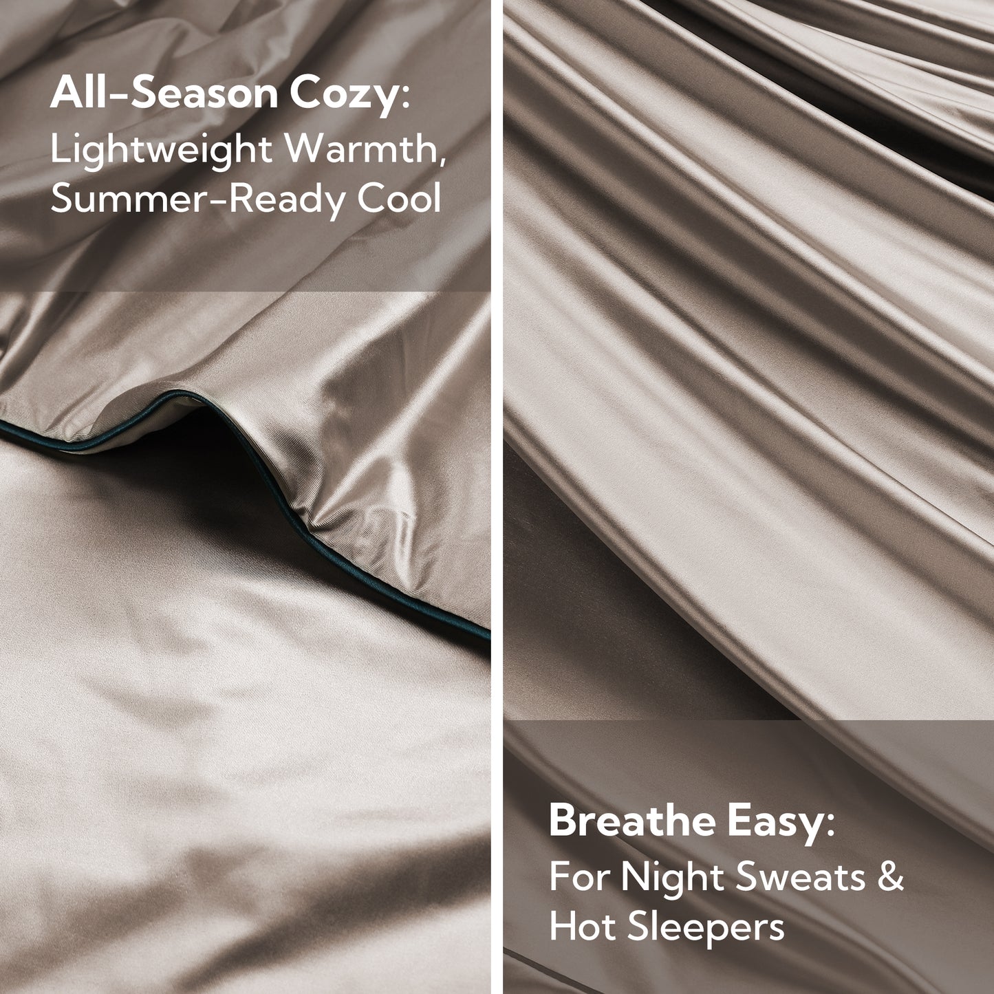 SUNNY HEAT Cooling Comforter Cal King, Reversible All Season Cooling Blanket, Amber, 90"x108"