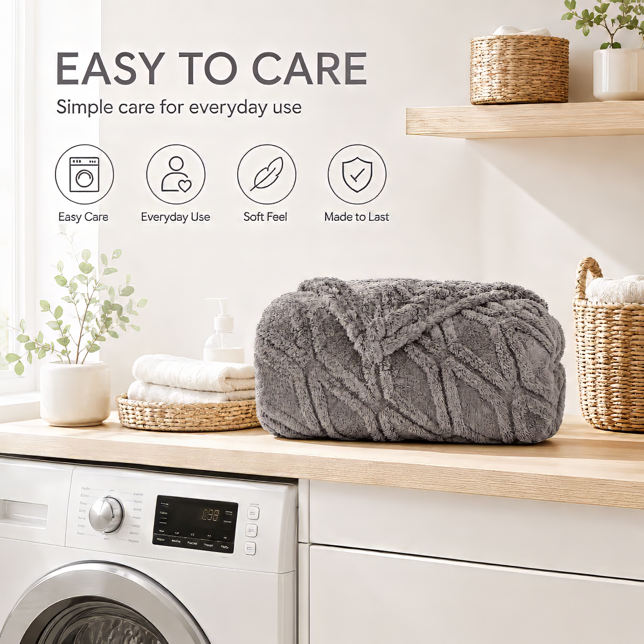 SUNNY HEAT Sherpa Blanket Twin Size 60"x80" All-Season Ultra Soft Bed Blanket Couch, Bed, Sofa, Travel Use, Light Grey