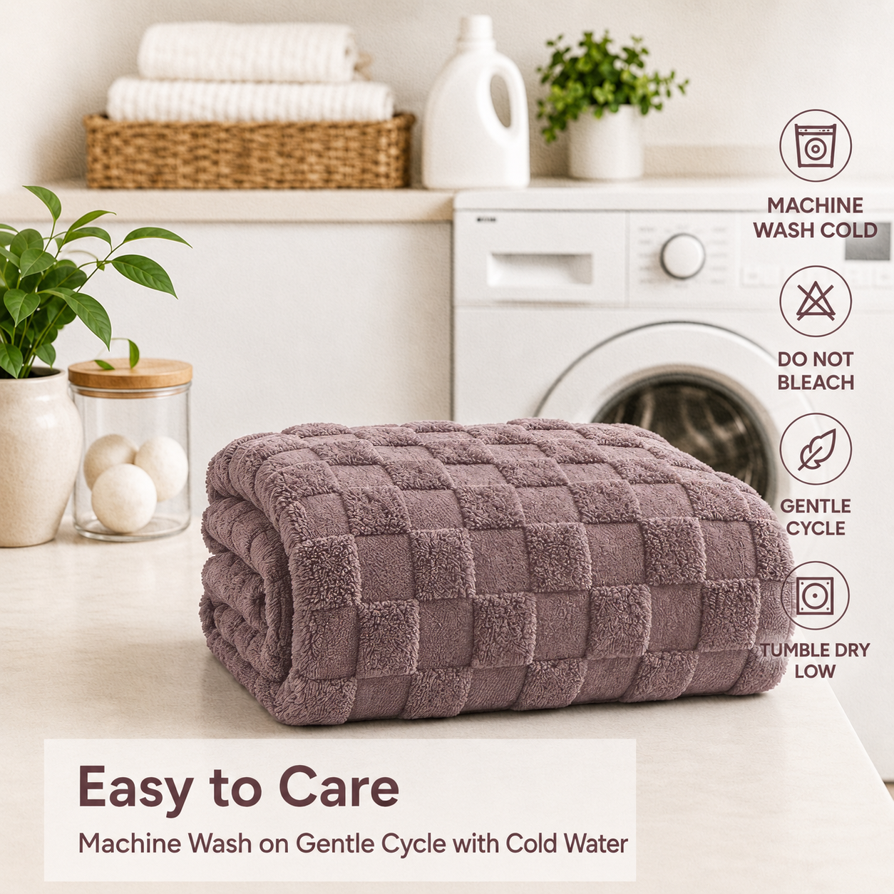 SUNNY HEAT Bed Blanket 78×90 Inches, Breathable and Cozy Microplush for Bed Sofa Couch, Suitable for All Seasons, Gift, Purple