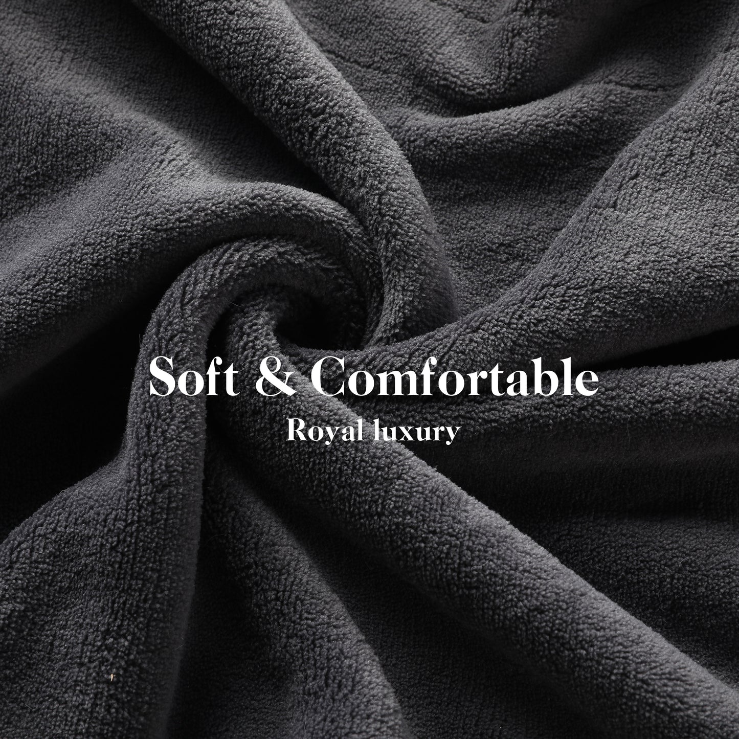 SUNNY HEAT Electric Heated Throw Blanket Coral Fleece 50" x 60" Throw Size-4 Heating Settings & 3 Hours Auto off, Plush Fabric Fast Machine Washablefor-Dark Grey