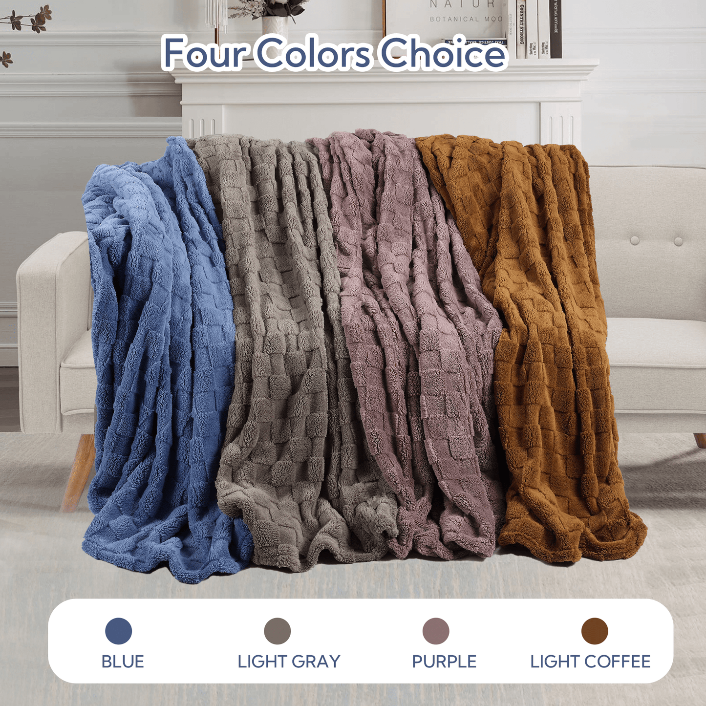 SUNNY HEAT Sherpa Blanket Queen Size 60''x80'' All-Season Lightweight Ultra Soft Bed Blanket Couch, Bed, Sofa, Travel Use, Gift, Light Grey