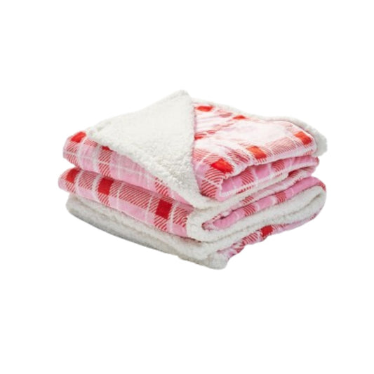 SUNNY HEAT Electric Heated Blanket 72"x84" Full Size, 10 Heating Levels & 12 H Auto Shut Off, Cotton & Microplush Plaid, Pink