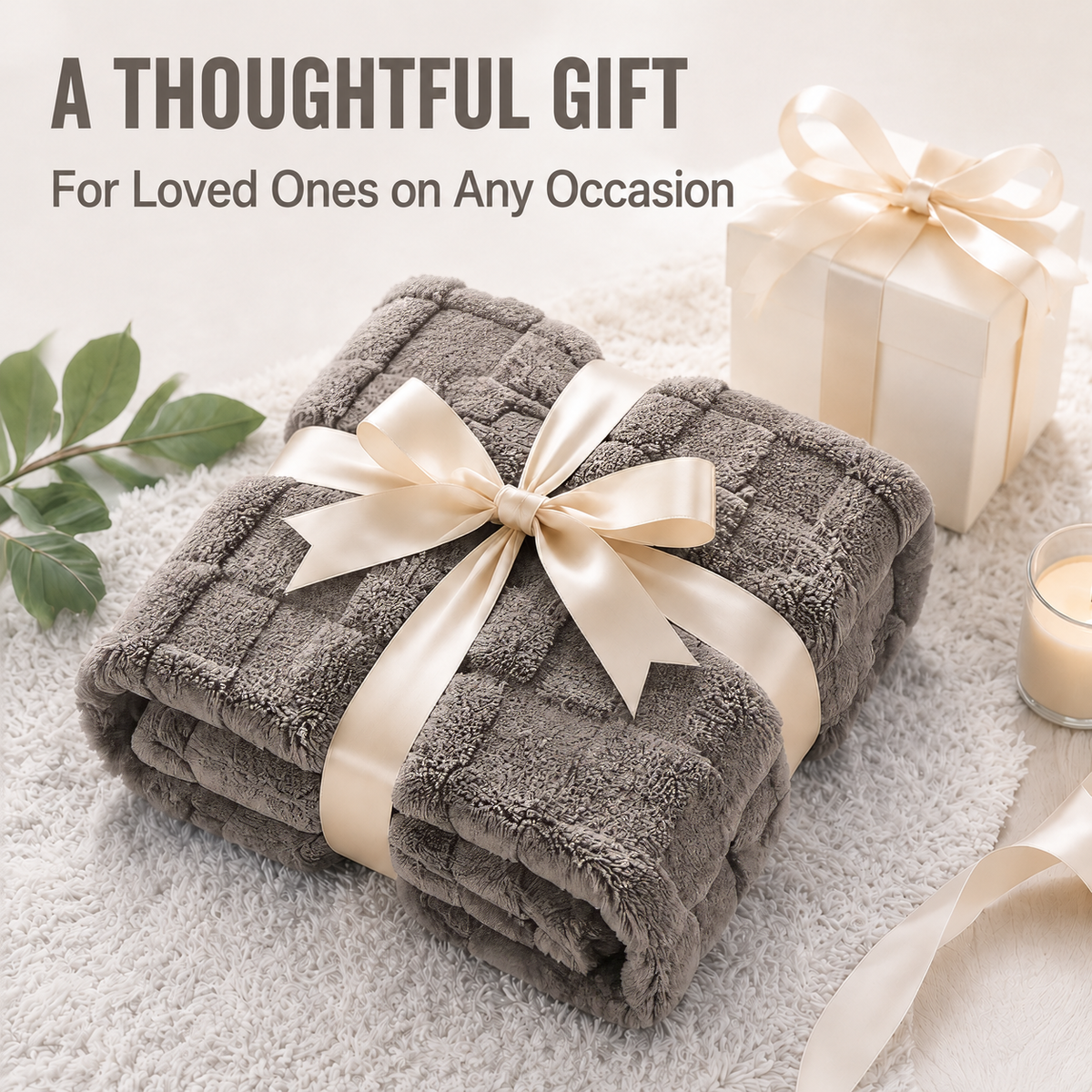 SUNNY HEAT Sherpa Blanket Twin Size 60"x80", Summer Lightweight All-Season Ultra Soft Bed Blanket for Couch, Bed, Sofa, Travel Use, Gift, Light Grey