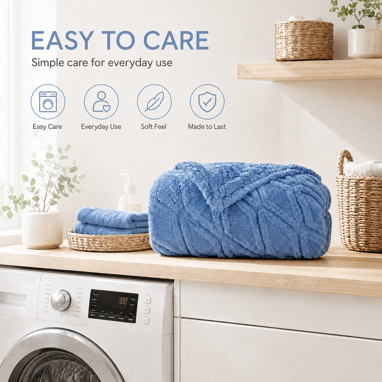 SUNNY HEAT Sherpa Blanket Twin Size 60"x80" All-Season Ultra Soft Bed Blanket Couch, Bed, Sofa, Travel Use, Blue