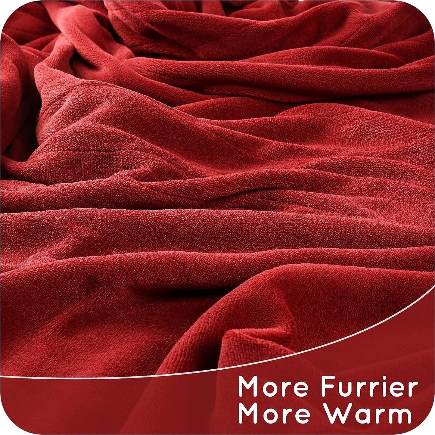 Electric Heated Blanket 72"x84" Full Size with 4 Heating Levels and 10 Hours Auto-Off Large Oversized Heating Blanket with Soft Plush Fabric for Bedding- Cherry Red