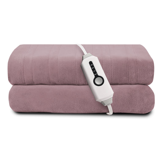 Electric Heated Throw Blanket Coral Fleece 50" x 60" Throw Size-4 Heating Settings & 3 Hours Auto off, Plush Fabric Fast Machine Washablefor-Purple