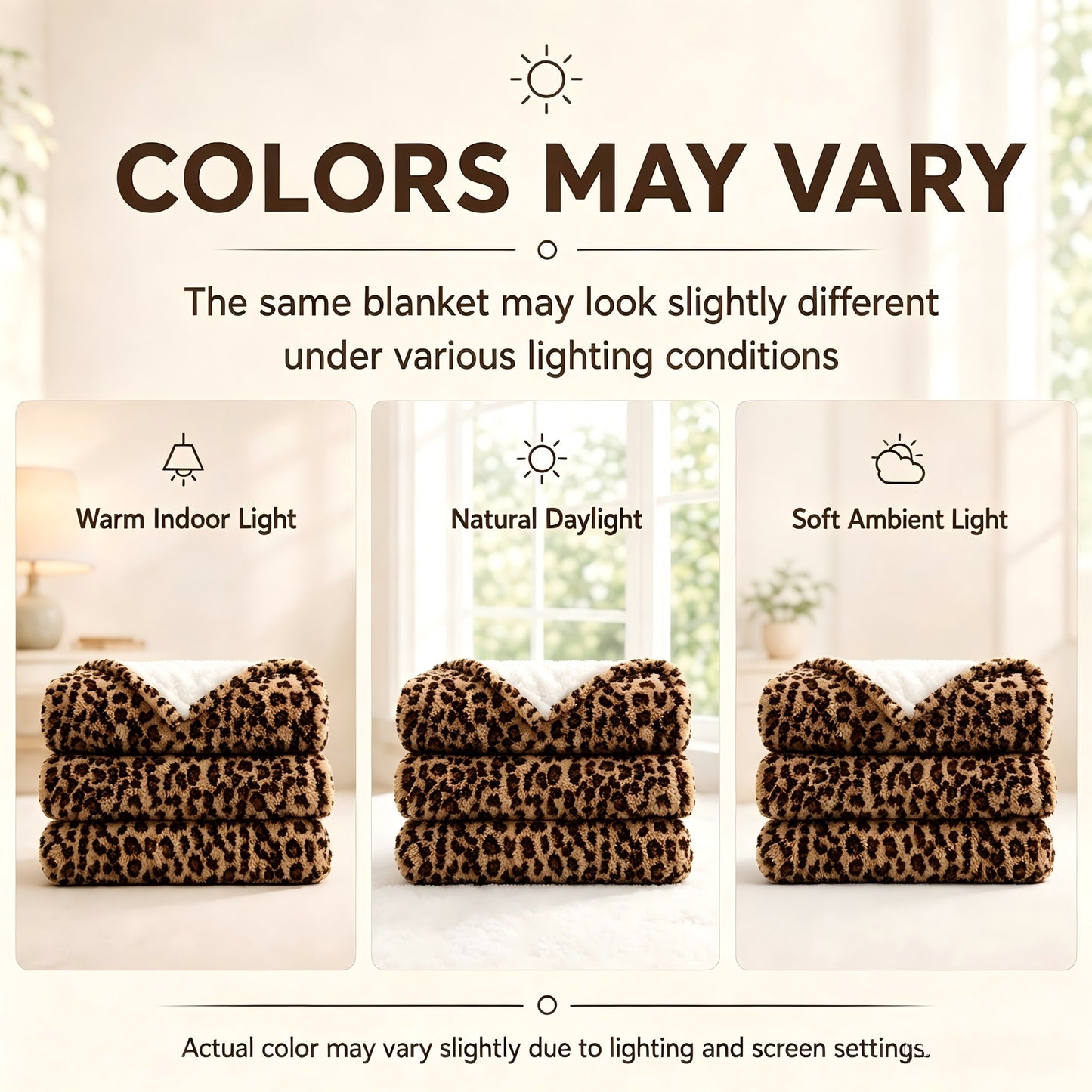 SUNNY HEAT Leopard Print Blanket 60"x80" All-Season Ultra Soft Bed Blanket Couch, Bed, Sofa, Travel Use, Leopard Brown
