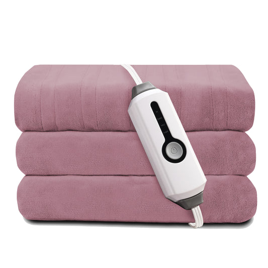 Electric Heated Blanket Coral Fleece 72" x 84" Full Size-4 Heating Settings & 10 Hours Auto Off, Breathable Machine Washable-Purple