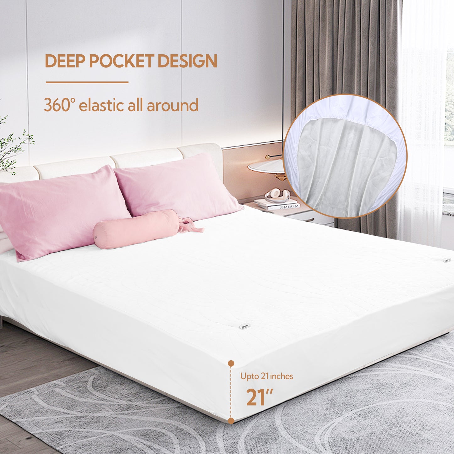 Electric Mattress Pad King Size with Dual Control 4 Temperature 10H Auto-off, White