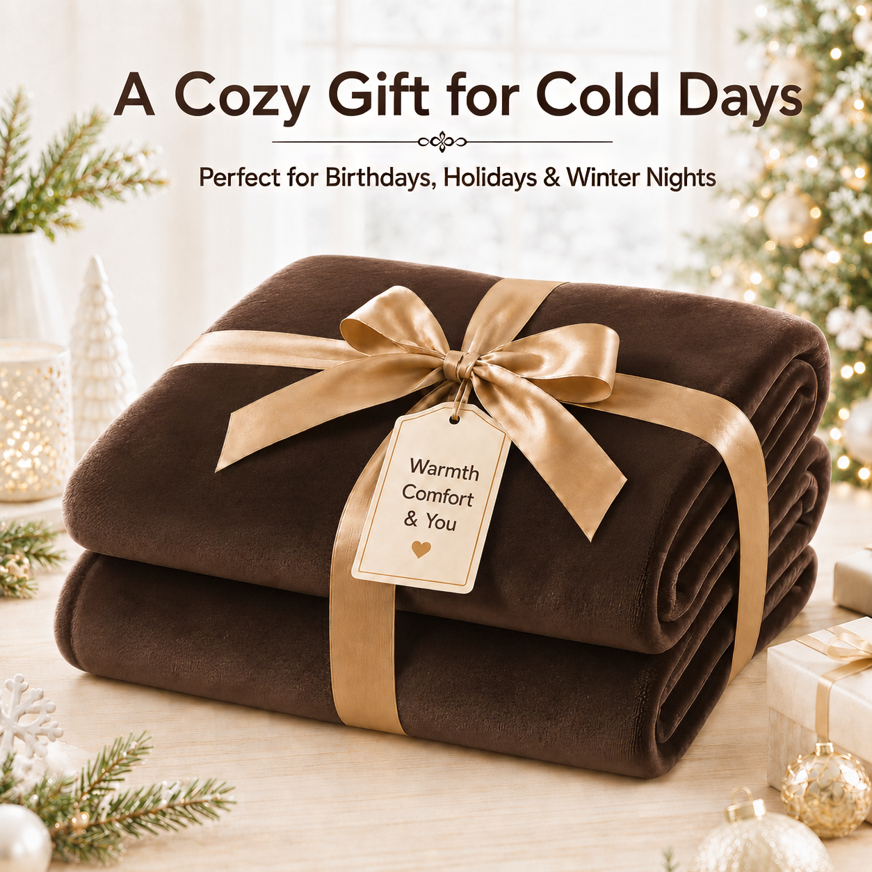 SUNNY HEAT Electric Blanket Heated Twin 62" x 84" -Fast Heating 5 Levels & 10H Auto off, Warm Soft Fannel Machine Washable, for Bed/Couch/Office, Cola Brown