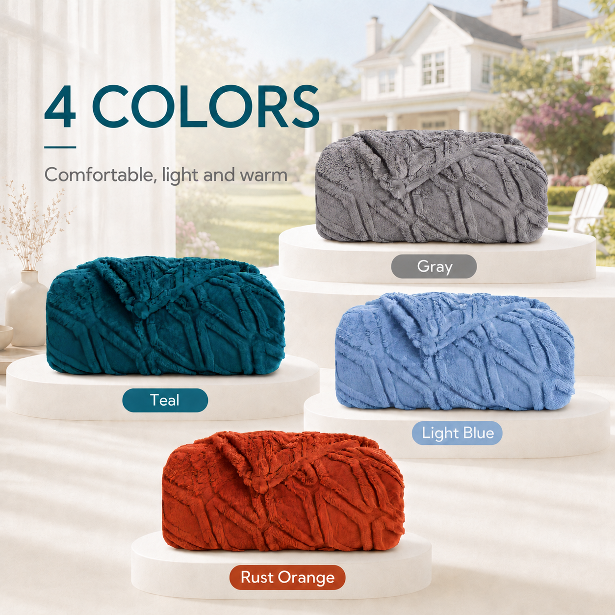 SUNNY HEAT Bed Blanket 70×78 Inches, Breathable and Cozy Microplush for Bed Sofa Couch, Suitable for All Seasons, Green