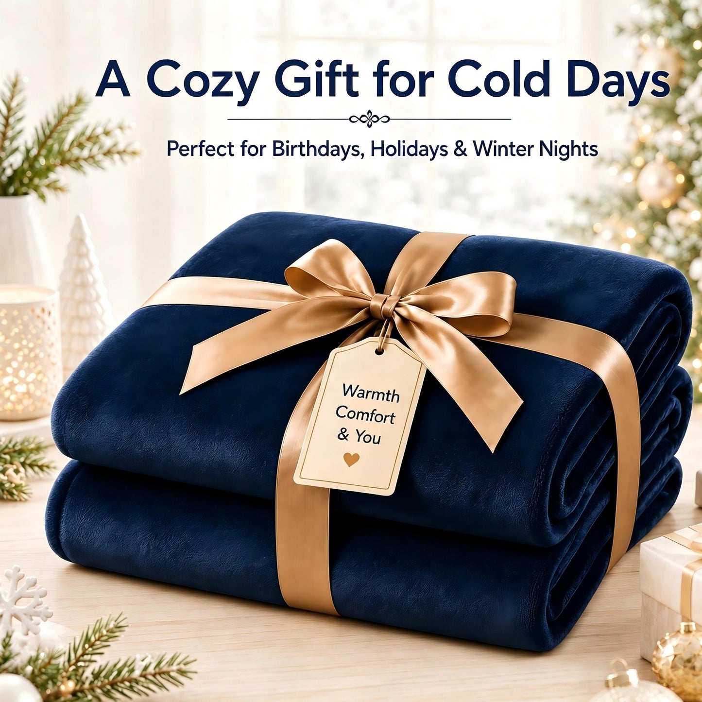 SUNNY HEAT Electric Blanket Heated Twin 62" x 84" -Fast Heating 4 Levels & 10H Auto off, Warm Soft Fannel Machine Washable, for Bed/Couch/Office, Dark Blue
