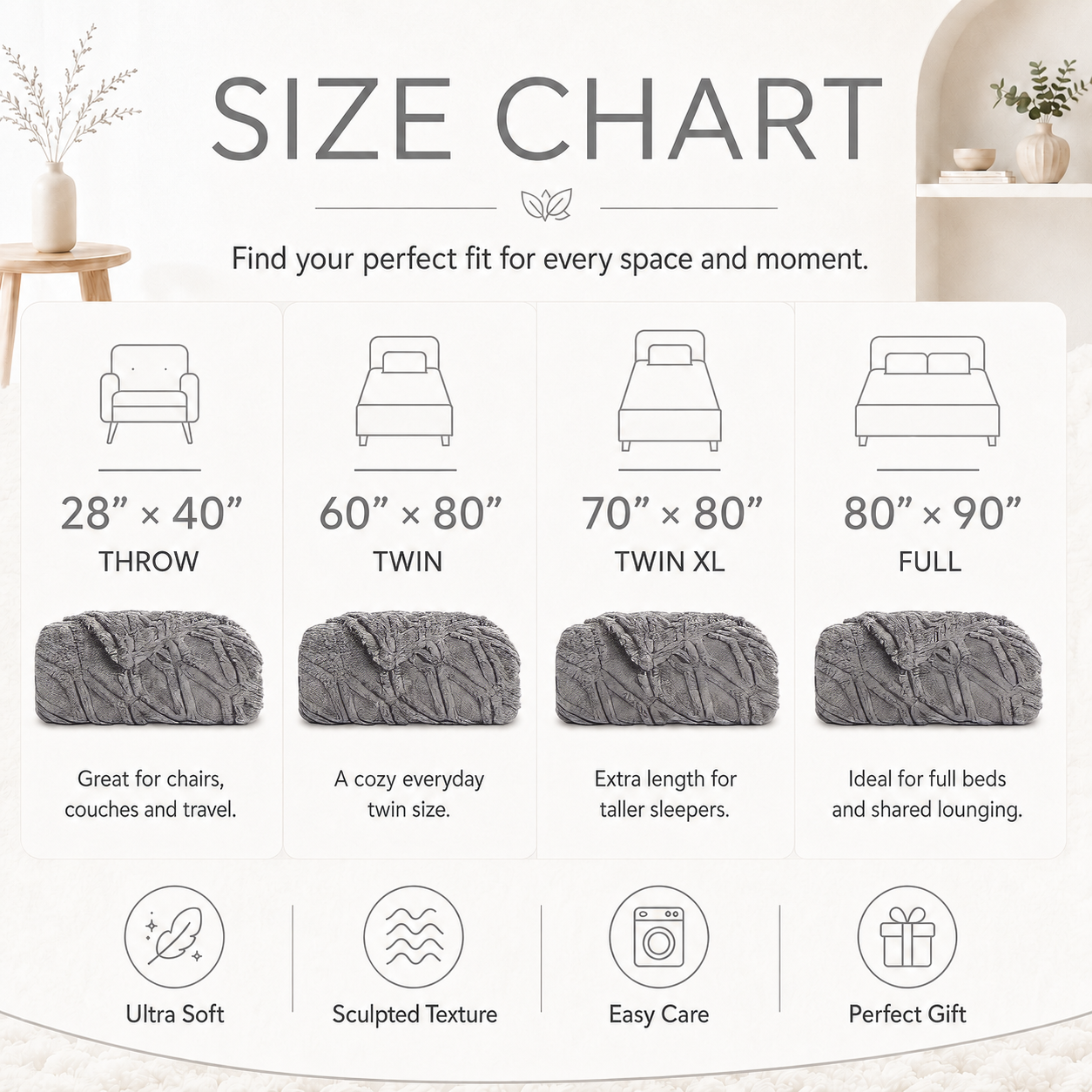 SUNNY HEAT Sherpa Blanket Twin Size 60"x80" All-Season Ultra Soft Bed Blanket Couch, Bed, Sofa, Travel Use, Light Grey