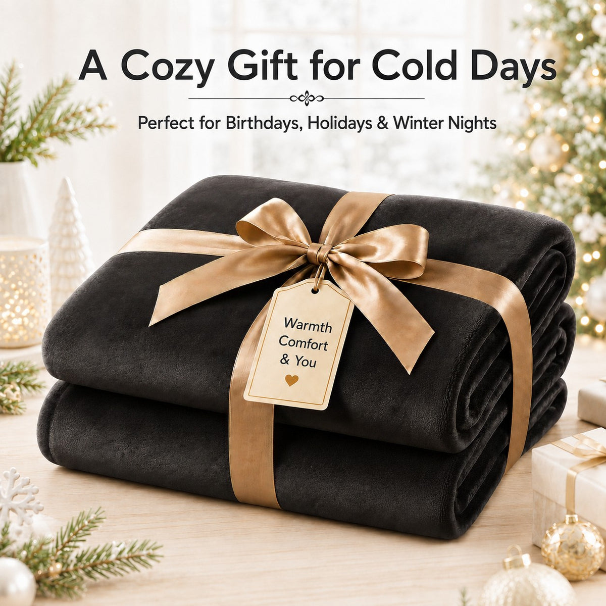SUNNY HEAT Electric Heated Blanket Throw Flannel 50" x 60" Throw Size-4 Heating Settings & 3 Hours Auto off, Soft Machine Washable-Dark Grey