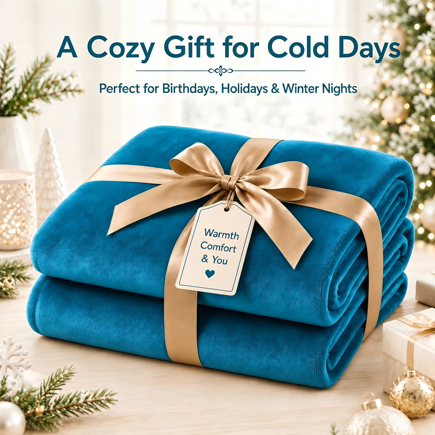 SUNNY HEAT Electric Blanket Heated Twin 62" x 84" -Fast Heating 5 Levels & 10H Auto off, Warm Soft Fannel Machine Washable, for Bed/Couch/Office, Blue Green