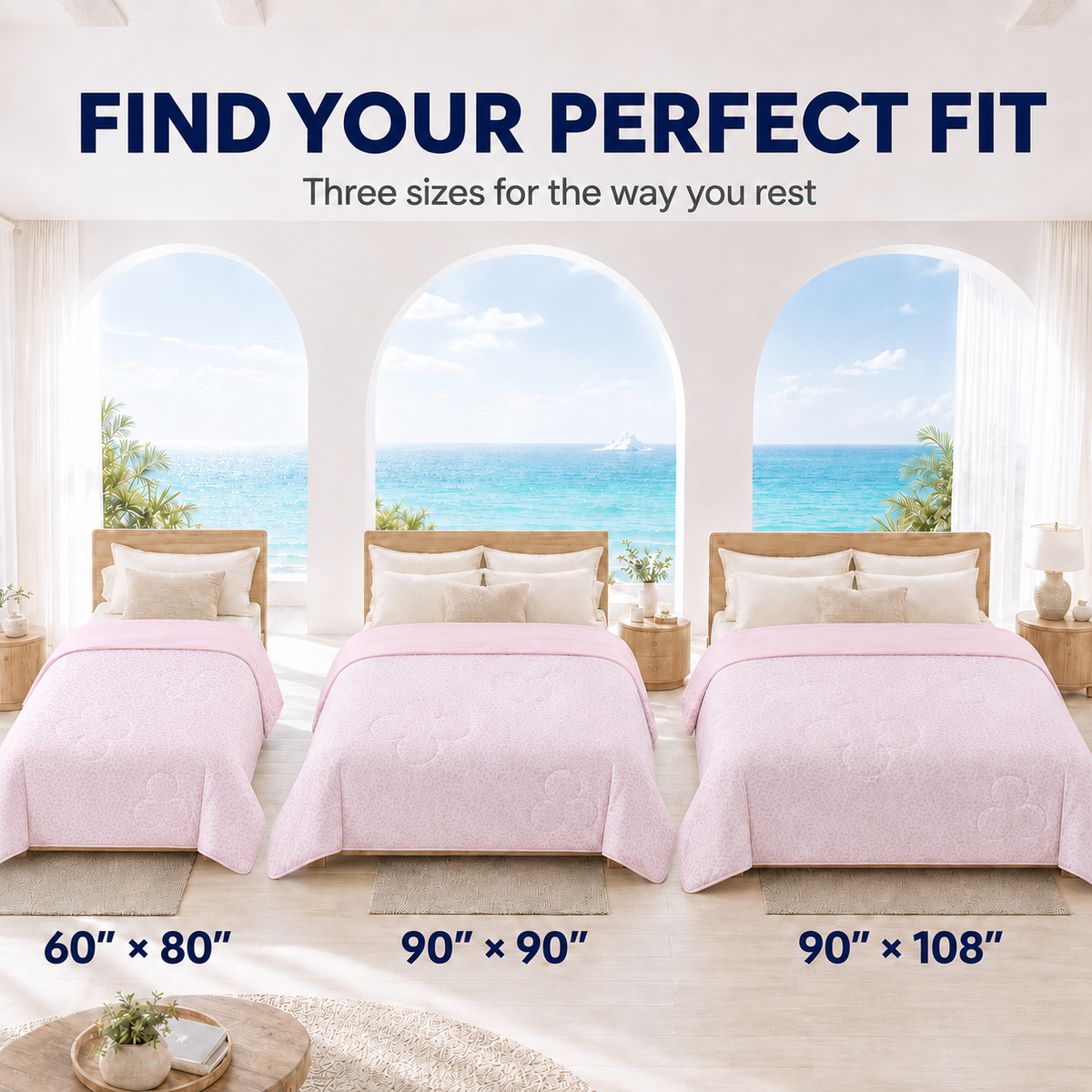 SUNNY HEAT Cooling Summer Comforter Queen Size 90"x90", Cooling Blanket for Hot Sleepers, Lightweight Breathable Double-Sided Quilt, Leopard Ice Pink