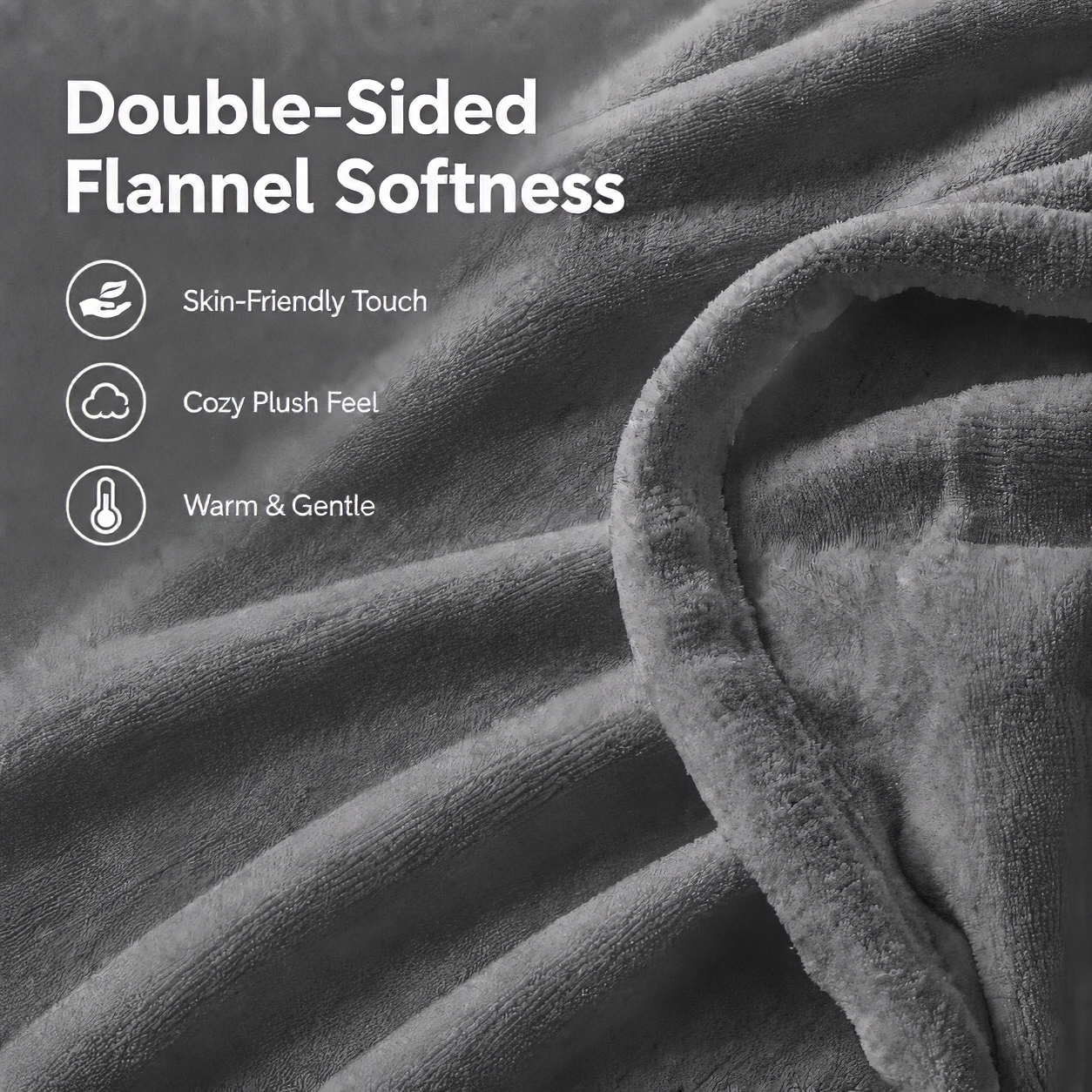 SUNNY HEAT Electric Heated Blanket Flannel 72" x 84" Full Size-4 Heating Settings &amp; 10 Hours Auto Off, Warm Machine Washable- Light Gray