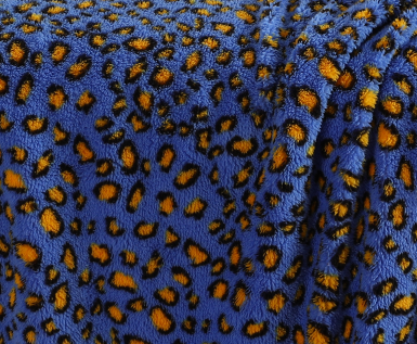 SUNNY HEAT Heated Electric Blanket Full Size 72'' x 84'' 6 Heating Levels & 1-10 Hours Auto Off , Leopard Blue & Yellow