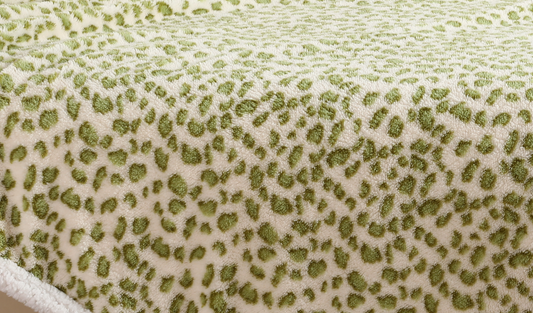 SUNNY HEAT Heated Electric Blanket Full Size 72'' x 84'' 6 Heating Levels & 1-10 Hours Auto Off , Leopard Green & White